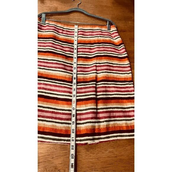 Talbots Multicolor Stripe Linen Pencil Skirt Size 6 - Picture 3 of 9